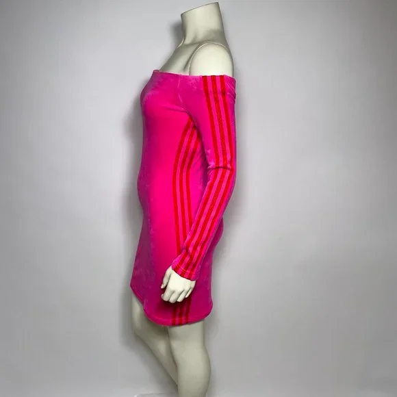 ADIDAS x IVY PARK Pink Velour Dress 'Heart Drop' - Picture 6 of 10